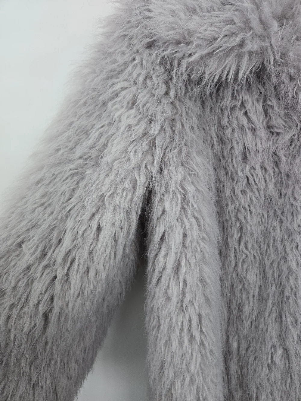 ET CLET Faux Fur Oversized Sailor Collar Coat Grey Size Medium/Large. - Picture 3 of 9